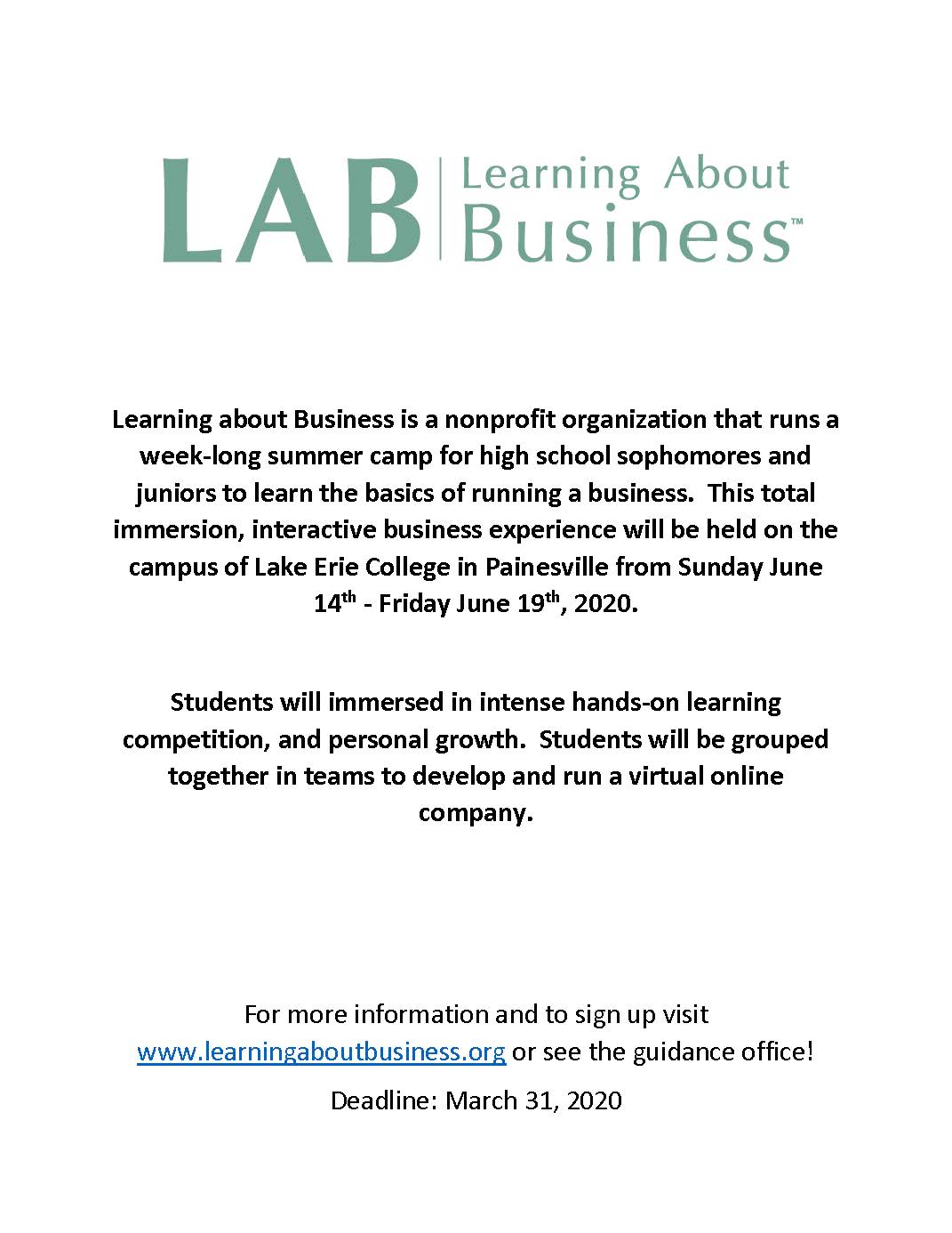 This is the image for the news article titled Learning About Business!